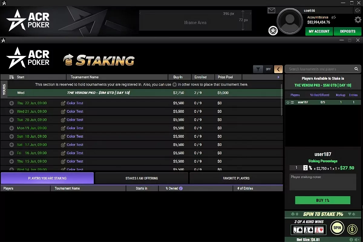 Poker staking deals